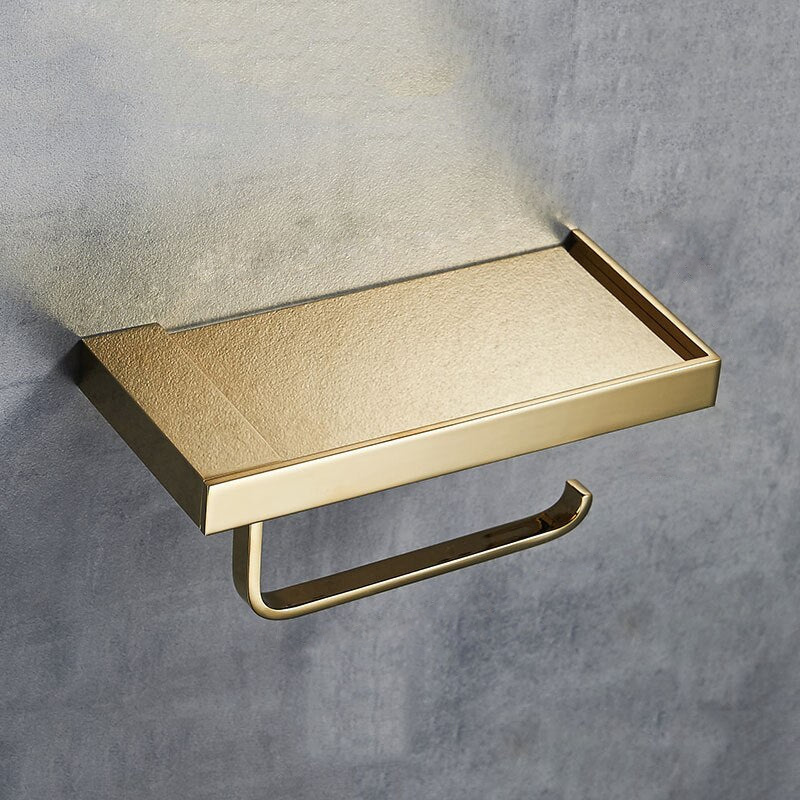 Elegant Copper Park Paper Towel Holder with Shelf – Stainless Steel Towel Holder for Bathroom and Kitchen 3