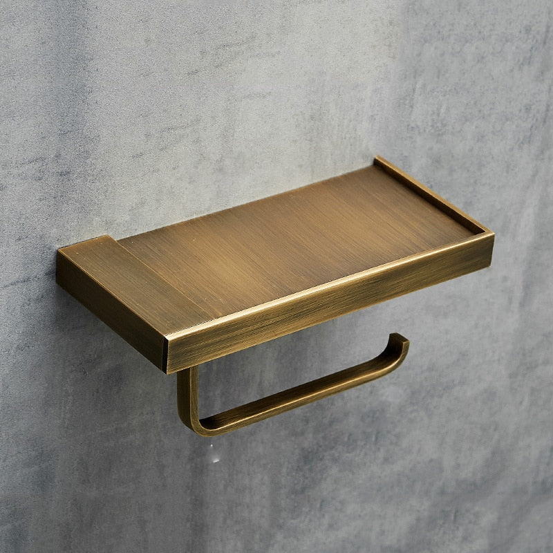 Elegant Copper Park Paper Towel Holder with Shelf – Stainless Steel Towel Holder for Bathroom and Kitchen 4