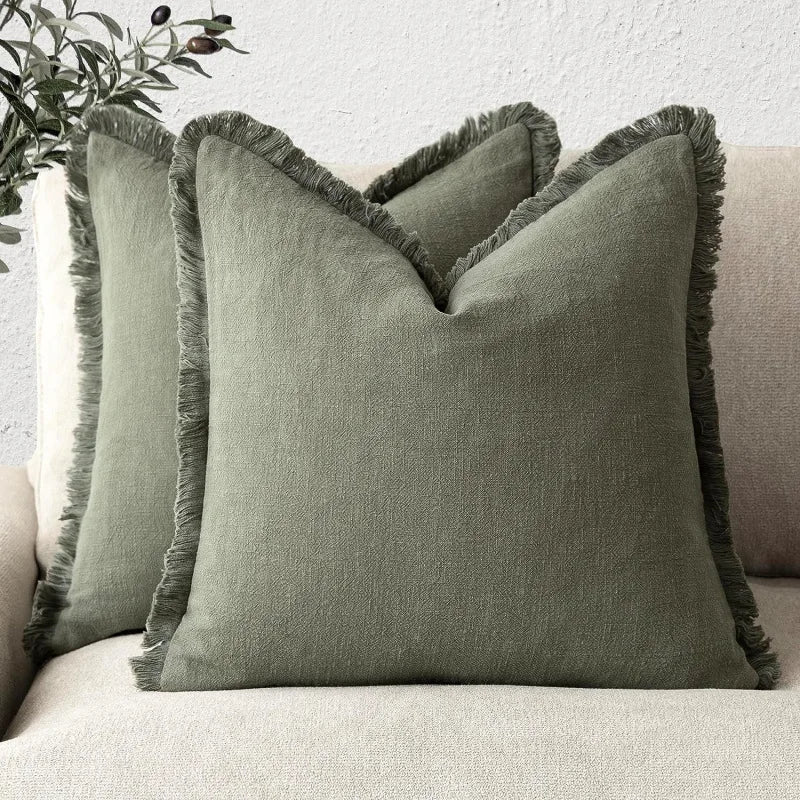 Elegant Cotton-Linen Pillow Covers 45x45 cm – Stylish Home Decor, Breathable, Machine Washable, Hidden Zipper 0