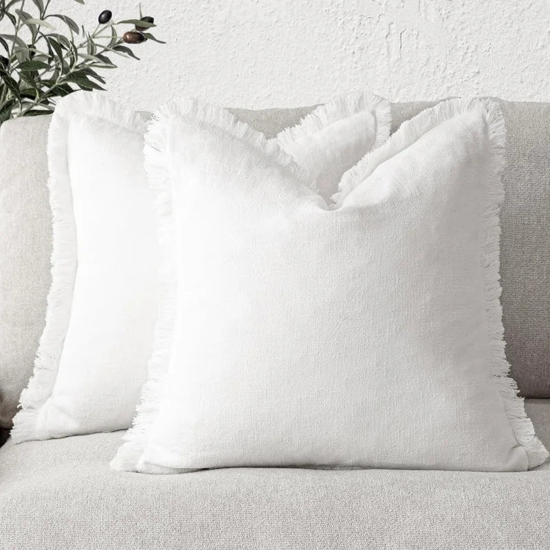 Elegant Cotton-Linen Pillow Covers 45x45 cm – Stylish Home Decor, Breathable, Machine Washable, Hidden Zipper 2