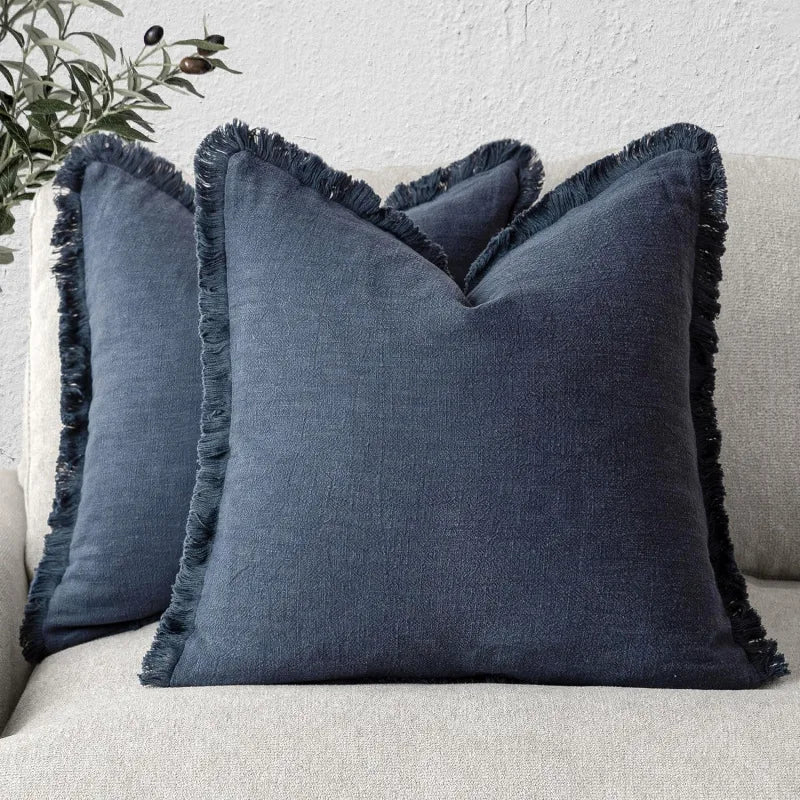 Elegant Cotton-Linen Pillow Covers 45x45 cm – Stylish Home Decor, Breathable, Machine Washable, Hidden Zipper 4