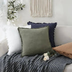 Elegant Cotton-Linen Pillow Covers 45x45 cm – Stylish Home Decor, Breathable, Machine Washable, Hidden Zipper 7