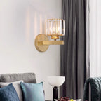 Elegant Crystal Wall Sconce Lighting – Round and Square Glass Shade Options, Iron and Crystal Construction for Ambient Illumination 8