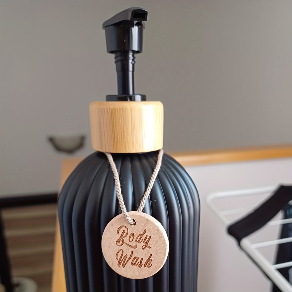 Elegant Refillable Shampoo Bottle Set – 3-Piece Black and White Collection with User-Friendly Pump Dispensers 2
