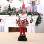 Elegant Santa Claus Figurine with Plush Fabric and Detailed Outfit for Holiday Decor – Christmas Santa Statue Collectible 0