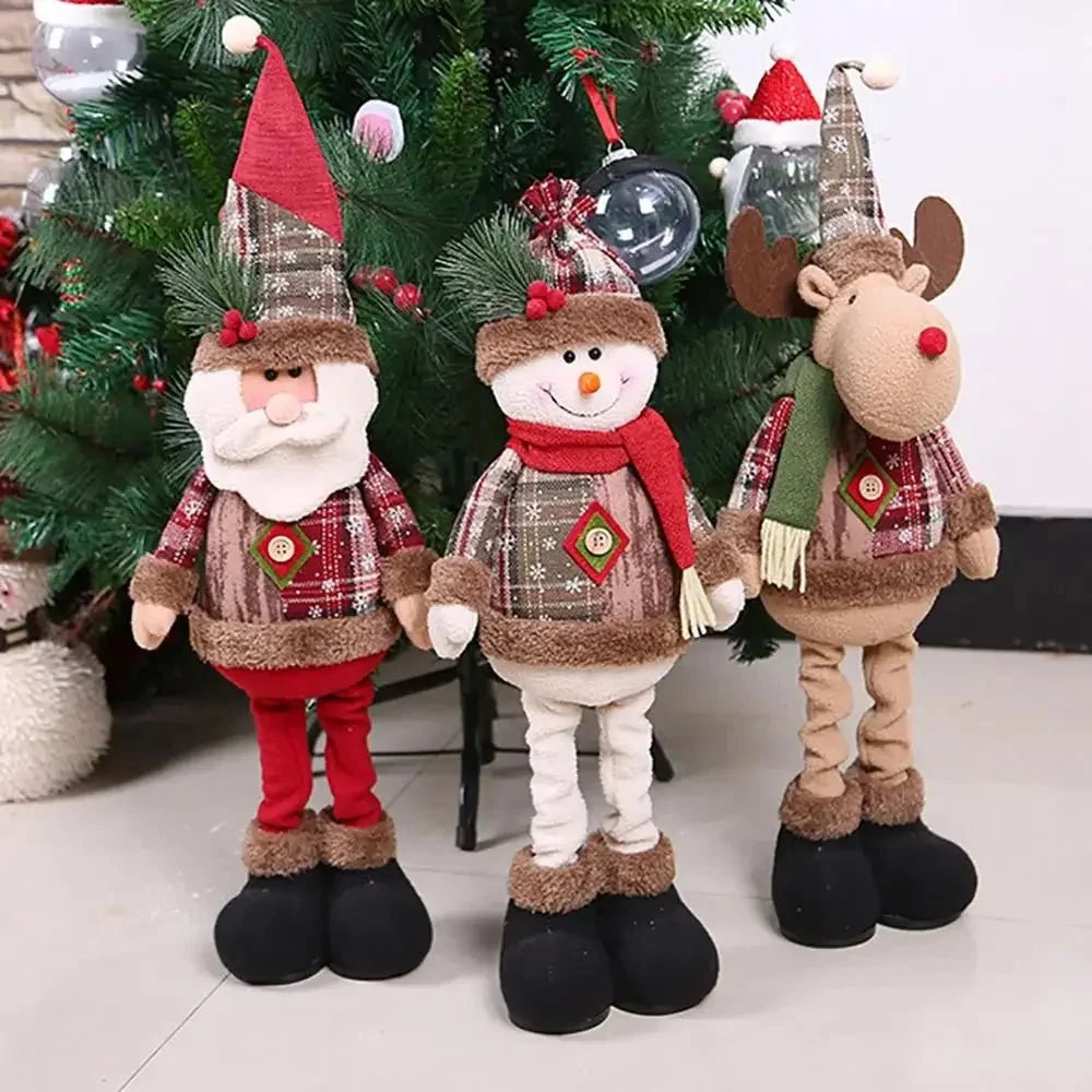 Elegant Santa Claus Figurine with Plush Fabric and Detailed Outfit for Holiday Decor – Christmas Santa Statue Collectible 1