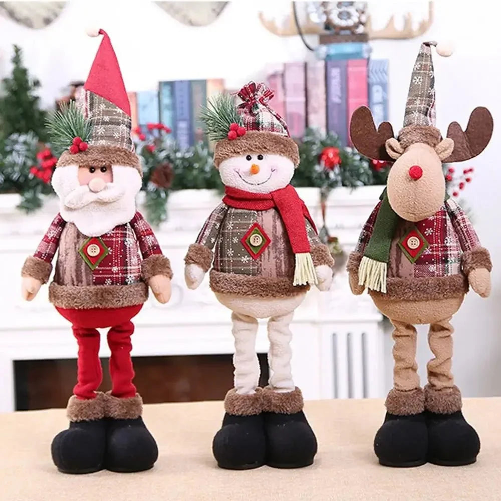 Elegant Santa Claus Figurine with Plush Fabric and Detailed Outfit for Holiday Decor – Christmas Santa Statue Collectible 2