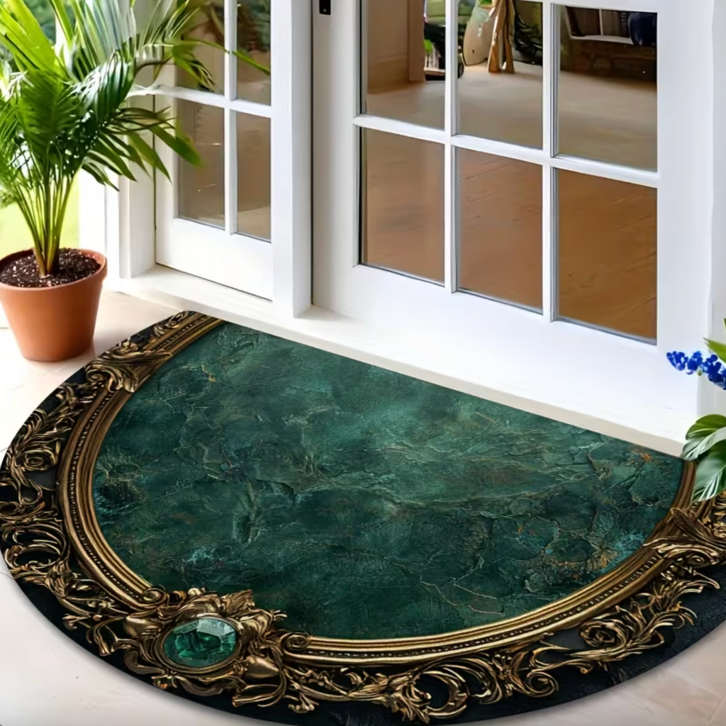 Emerald Welcome Mat - Elegant Indoor/Outdoor Door Mat with Non-Slip Backing 0