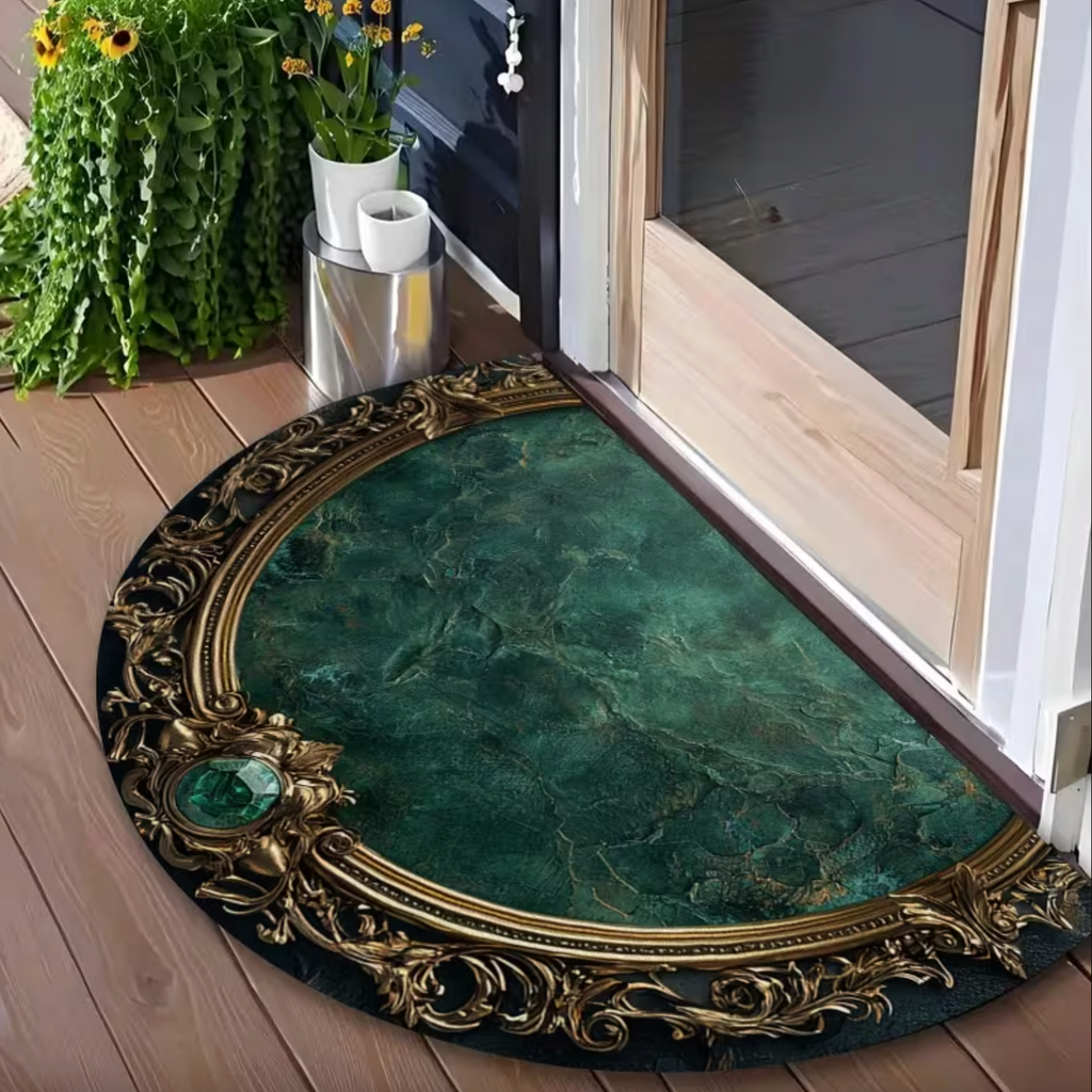 Emerald Welcome Mat - Elegant Indoor/Outdoor Door Mat with Non-Slip Backing 2