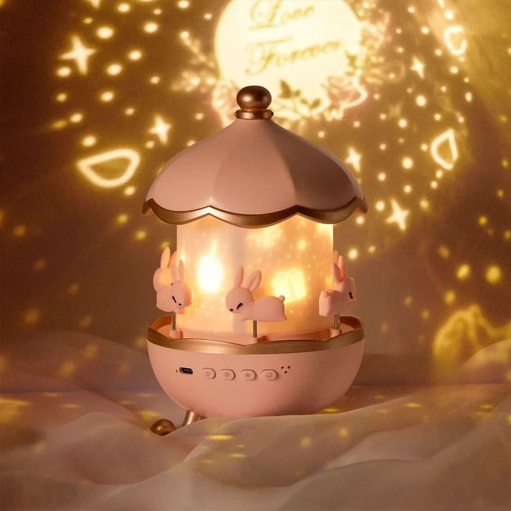 Enchanted Star Projector Night Light with 12 Image Templates, Adjustable Brightness, 360° Rotation, and Built-in Music Function 0