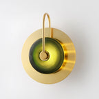 Engraved Glass & Brass Wall Light - Modern Elegance Sconce 0