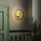 Engraved Glass & Brass Wall Light - Modern Elegance Sconce 7