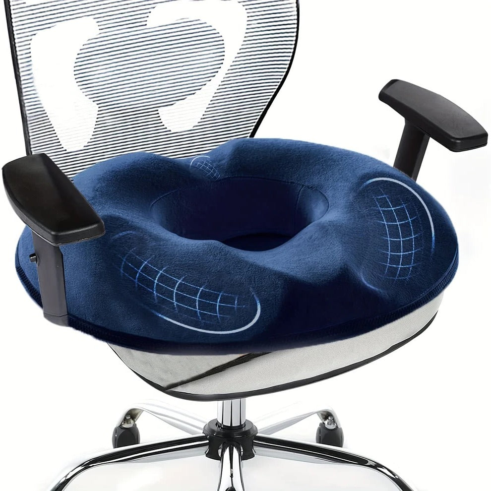 Ergonomic Memory Foam Donut Cushion - Tailbone Relief & Comfort 0