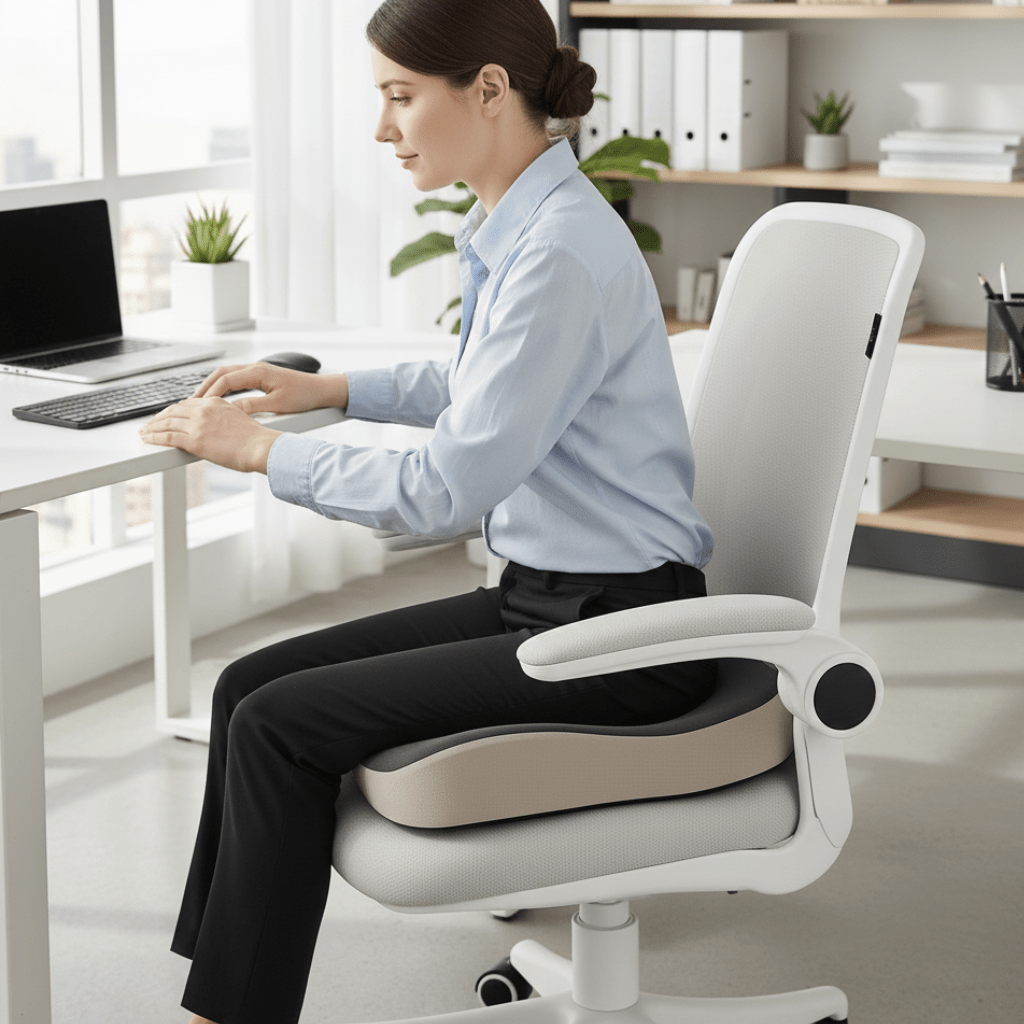 Ergonomic Memory Foam Seat Cushion - Lower Back Support & Non-Slip Design 1