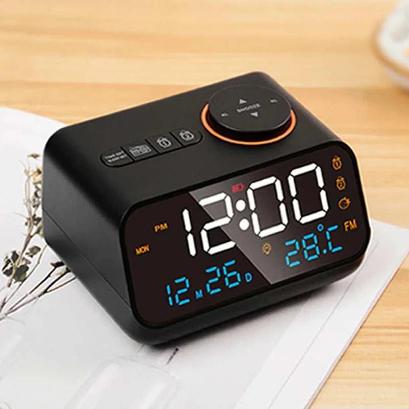 FM Radio Digital Alarm Clock - Dual Alarms, USB Ports & Adjustable Light 0