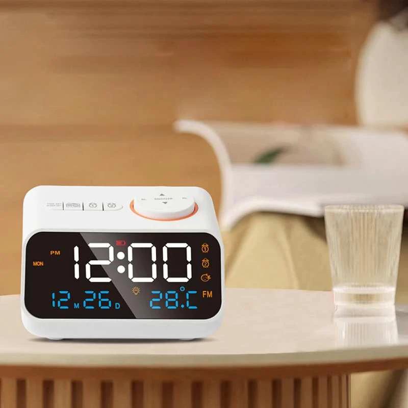 FM Radio Digital Alarm Clock - Dual Alarms, USB Ports & Adjustable Light 1