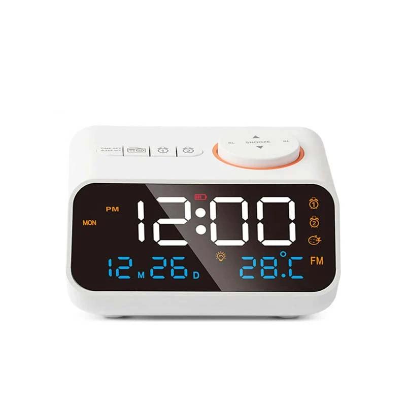 FM Radio Digital Alarm Clock - Dual Alarms, USB Ports & Adjustable Light 2