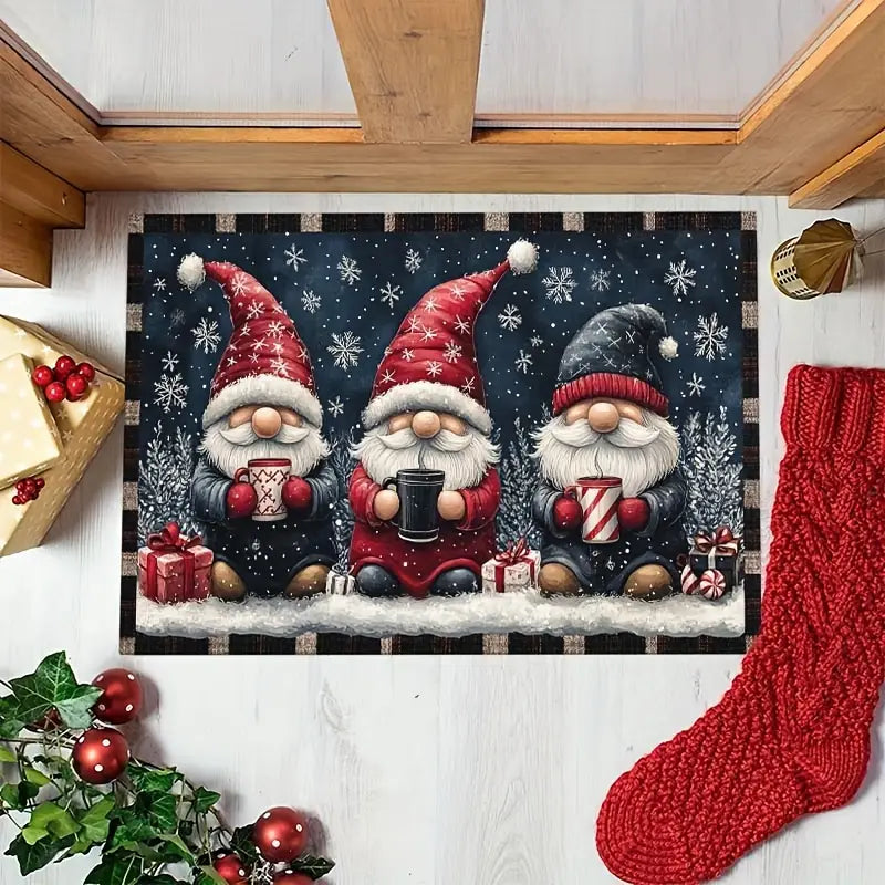 Festive Gnome Holiday Doormat - Durable, Non-Slip Indoor/Outdoor Mat 3