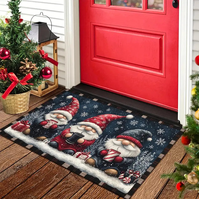 Festive Gnome Holiday Doormat - Durable, Non-Slip Indoor/Outdoor Mat 4