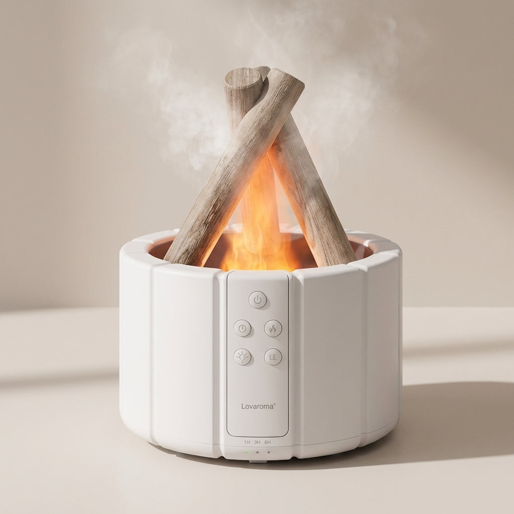 Flame Table Lamp Humidifier with Aromatherapy Diffuser – Ultrasonic Mist and Ambient Lighting for Calm Spaces
