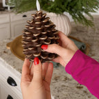 Flameless LED Decorative Pine Cone Candle - Realistic Flicker, 800 Hours 0