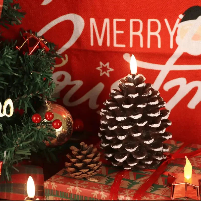Flameless LED Decorative Pine Cone Candle - Realistic Flicker, 800 Hours 2