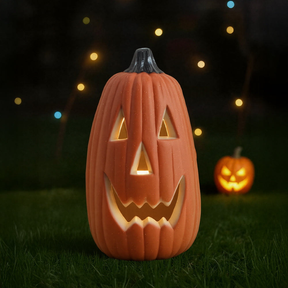 Flameless LED Pumpkin Lantern - Safe, Battery Operated Jack O Lantern Decor 2
