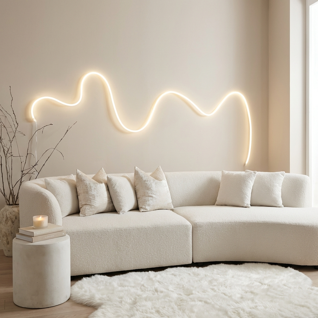 Flexible LED Light Strip for Stylish Wall Decoration – Warm White or RGB Options, Easy Installation, Perfect for Mood Lighting