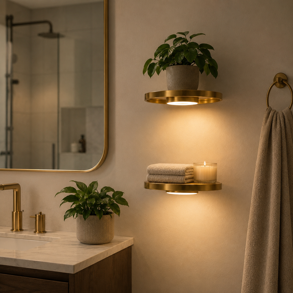 Floating Wall Shelf - Ambient LED Light for Stylish Display & Decor 5