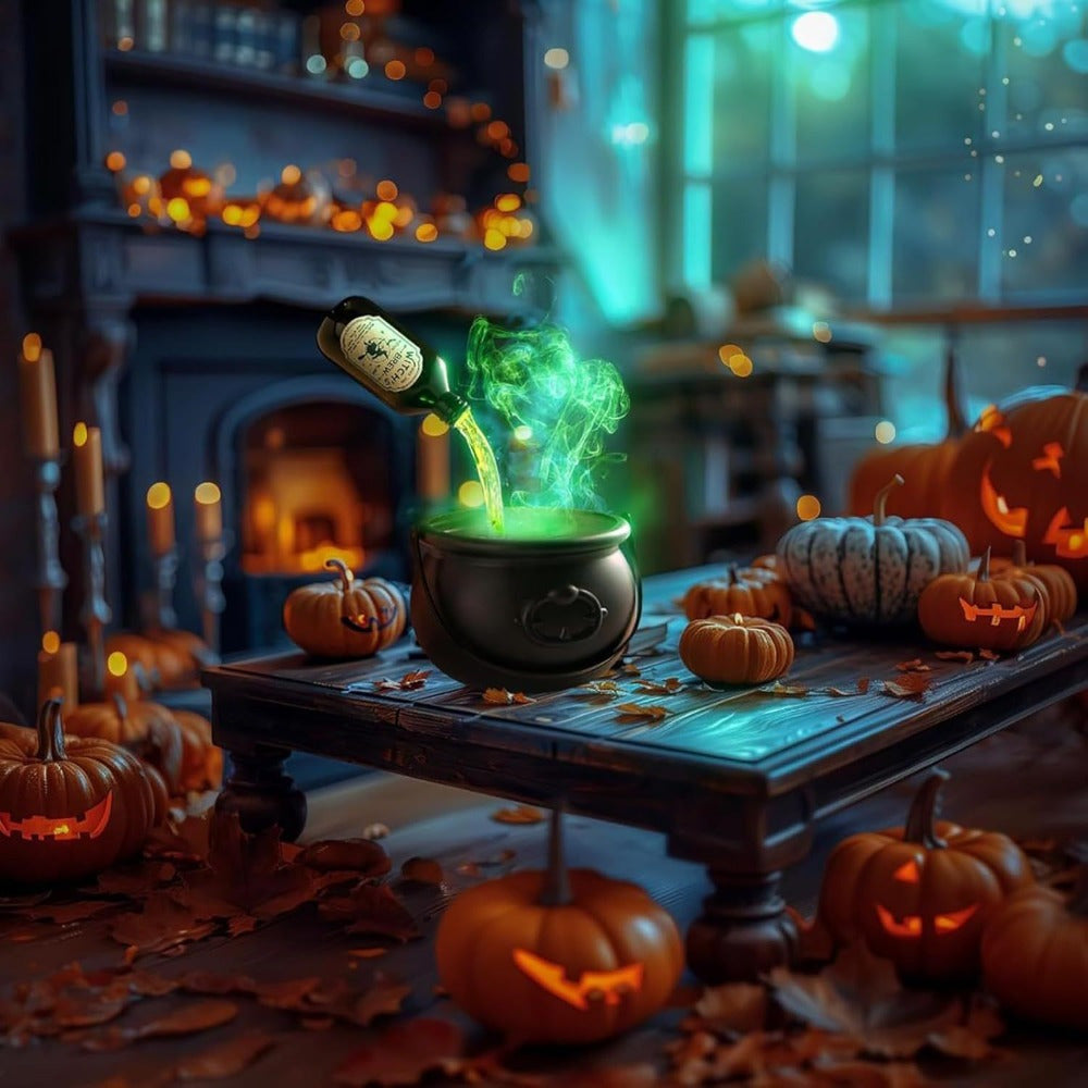 Floating Witch Cauldron Lamp - Unique Halloween Decor for Indoor Spaces 4
