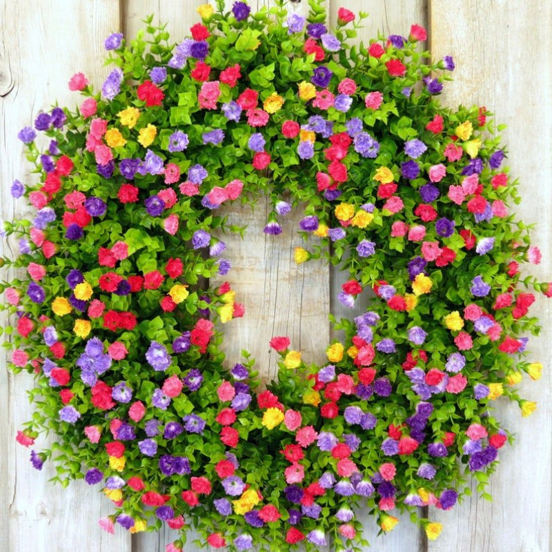 Floral Wreath - Handmade Silk Buttercups for Front Door Décor 0