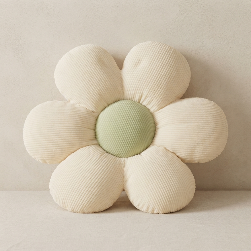 Flower Cushion Polyester Decorative Bloom Shape Pillow 01