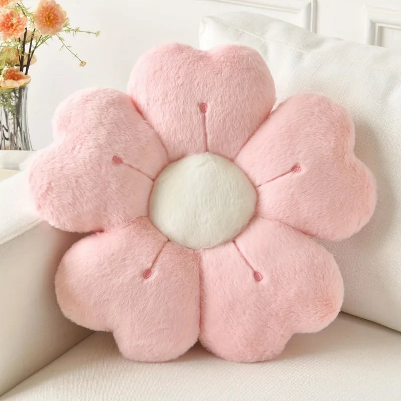 Flower Plush Throw Pillow - Cozy Decorative Couch Accent for Home 0
