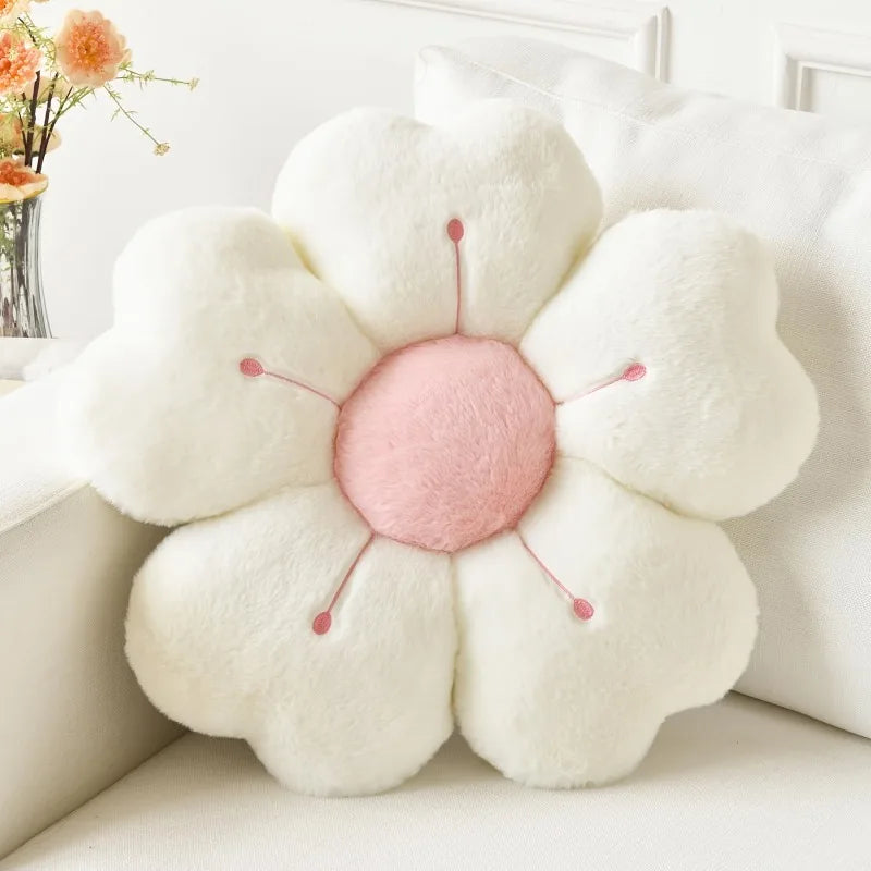 Flower Plush Throw Pillow - Cozy Decorative Couch Accent for Home 1