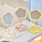 Flower Tabletop Vanity Mirror - Floral Design with Integrated Tray 4