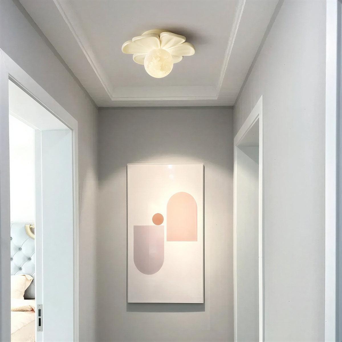 Flush Mount Ceiling Light - Ambient Flower Design with Globe Shade 5
