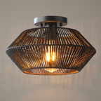 Flush Mount Ceiling Light - Handwoven Bamboo Shade for Warm Ambiance 4