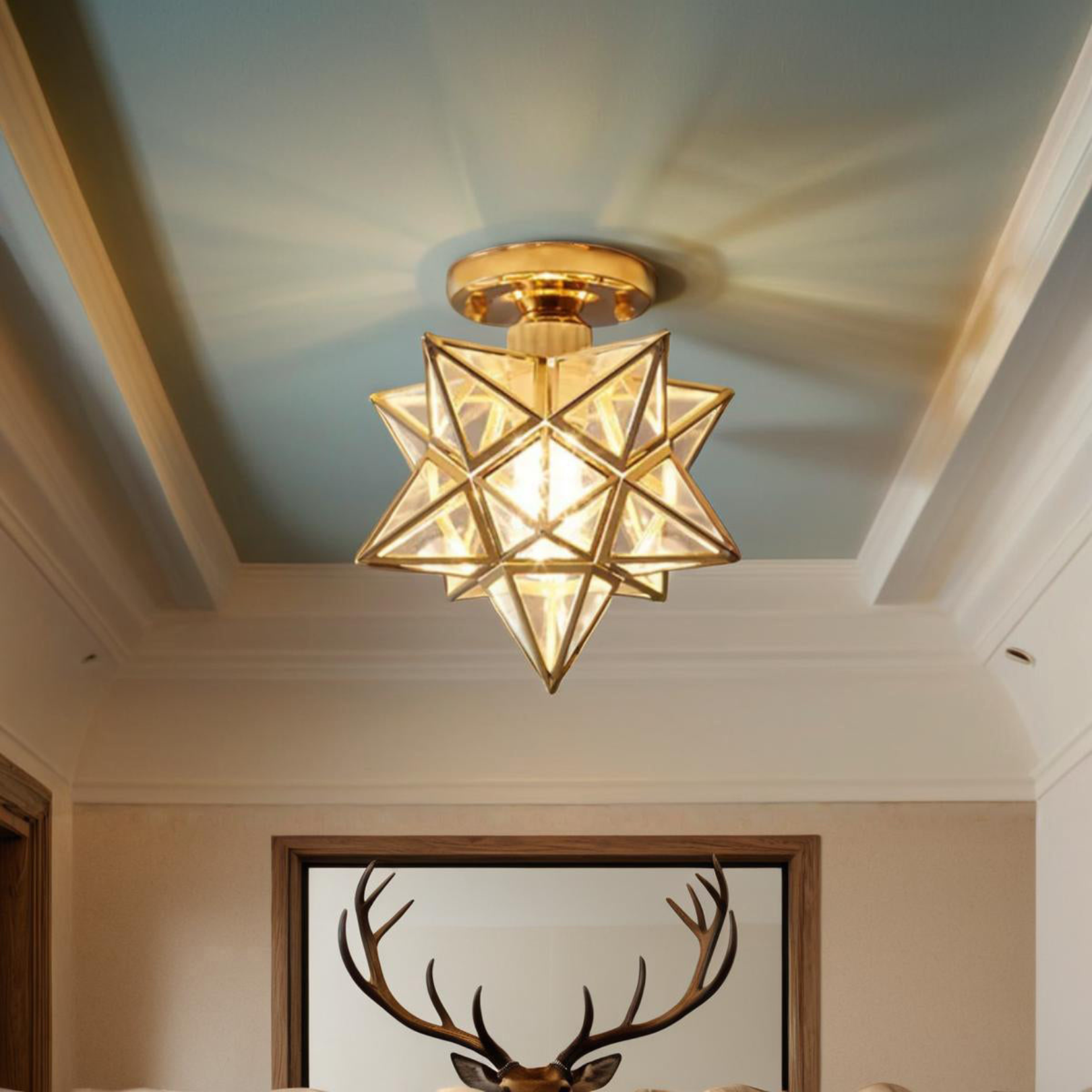 Flush Mount Ceiling Light Iron PVC 20 cm Star Shape Integrated LED 3000K 110 to 220V 2