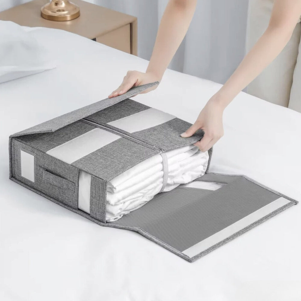 Foldable Bed Sheet Organizer - Space-Saving Linen Closet Storage 1