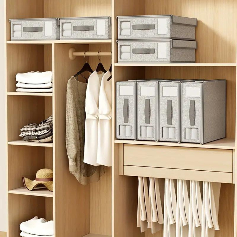 Foldable Bed Sheet Organizer - Space-Saving Linen Closet Storage 3