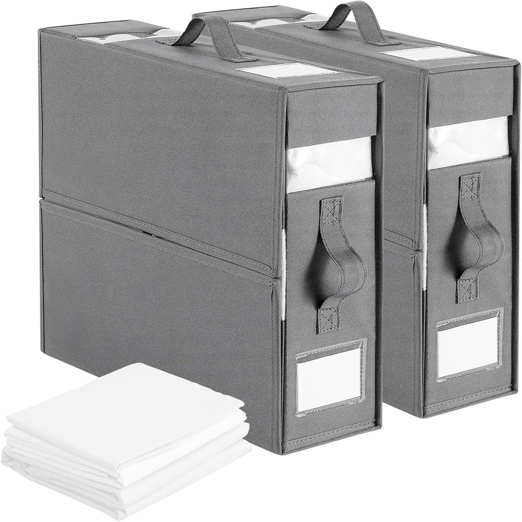 Foldable Bed Sheet Organizer - Space-Saving Linen Closet Storage 8