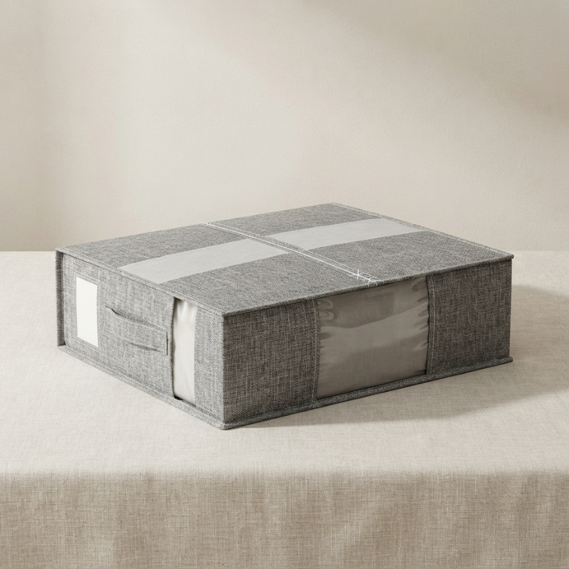 Foldable Bed Sheet Organizer Fabric Linen Storage Box 01