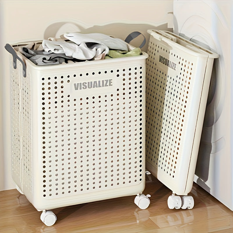 Foldable Laundry Box - Mobile Clothes Basket with Wheels for Easy Transport 8