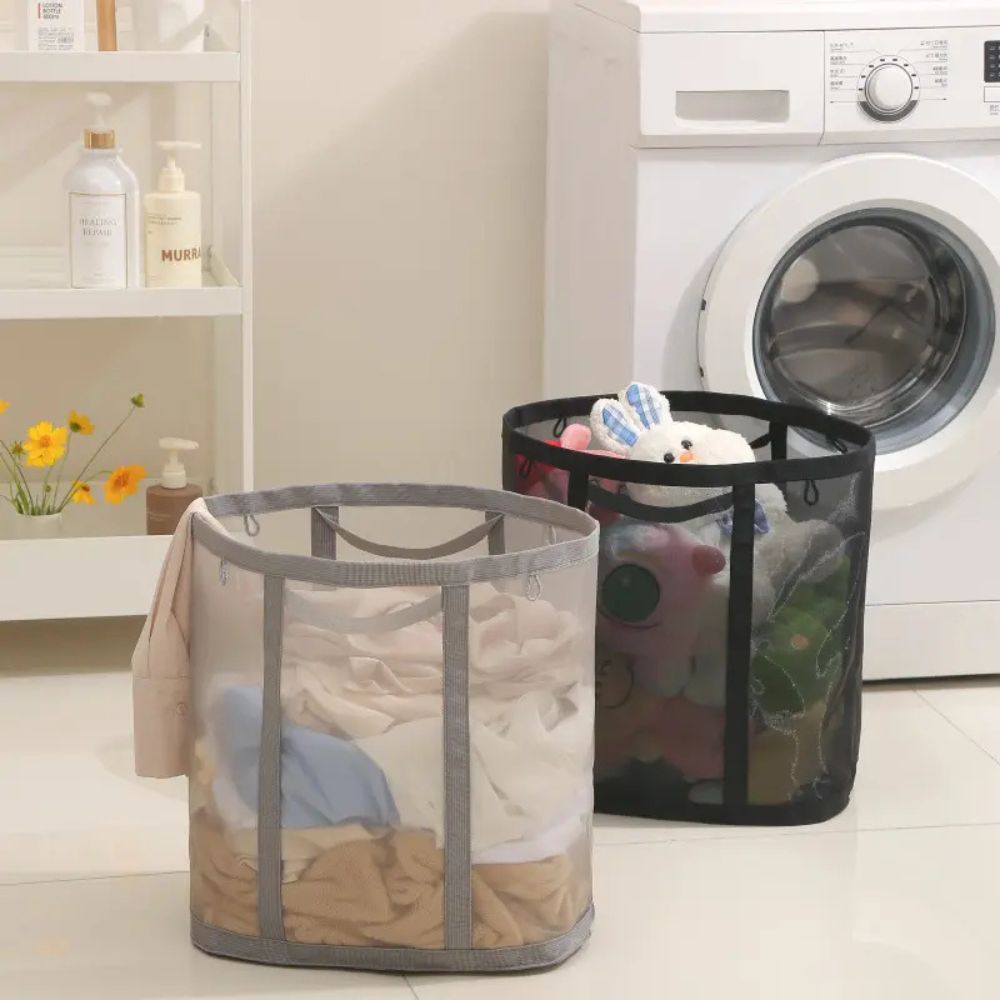 Foldable Mesh Laundry Basket - Durable, Space-Saving, Breathable Design 1