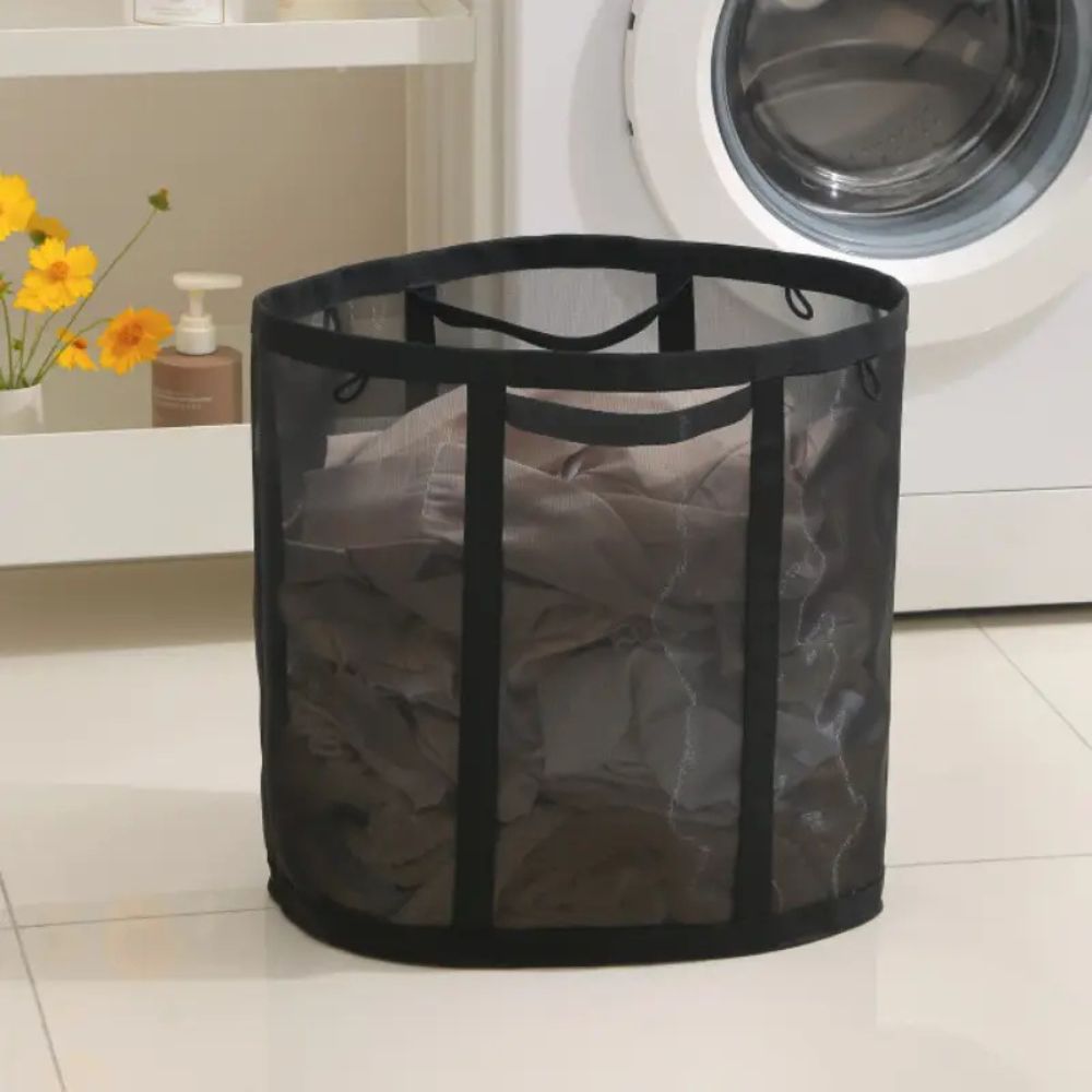 Foldable Mesh Laundry Basket - Durable, Space-Saving, Breathable Design 2