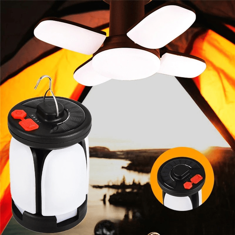 Foldable Solar Camping Lantern - Dual Charging & Adjustable Brightness 0