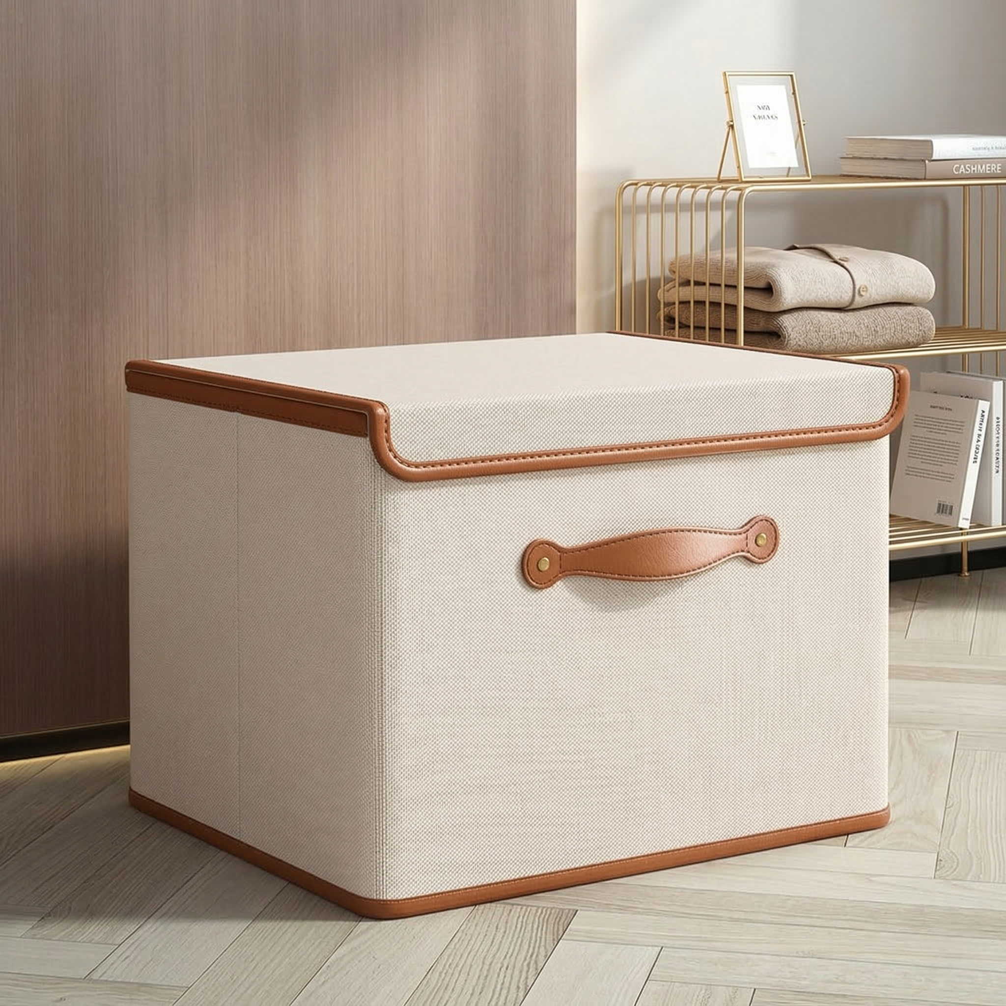 Foldable Storage Box with Lid - Stylish & Space-Saving Solution 7
