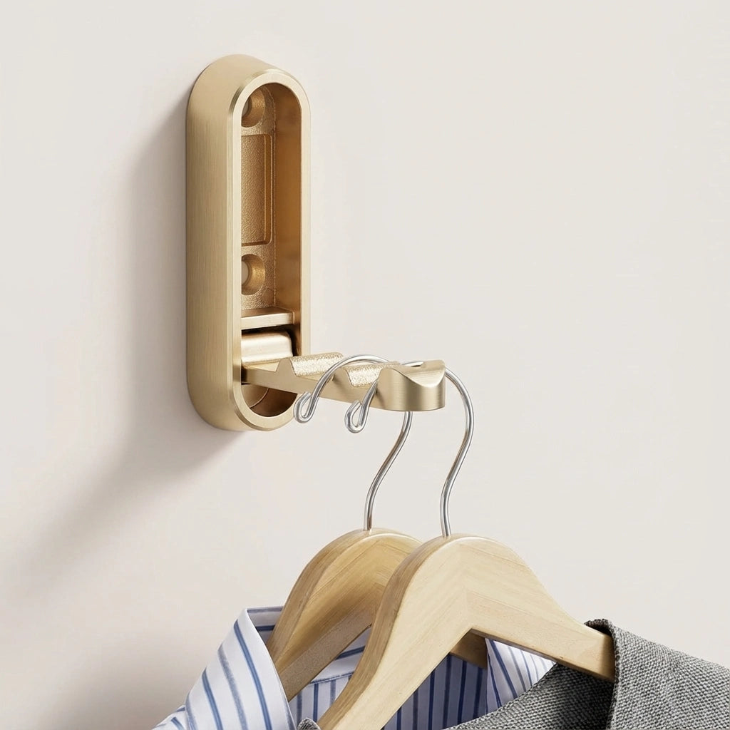 Foldable Wall Coat Hook - Space-Saving Zinc Alloy Design 1