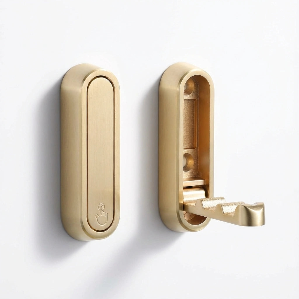 Foldable Wall Coat Hook in Zinc Alloy – Space-Saving 90° Design for Entryways, Bathrooms, and Closets 0