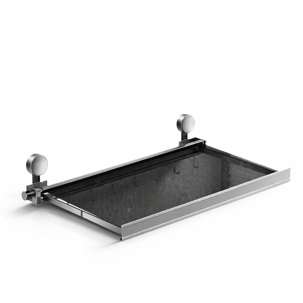 Folding Metal Shelf - Durable Bathroom Storage, Space-Saving Design 0